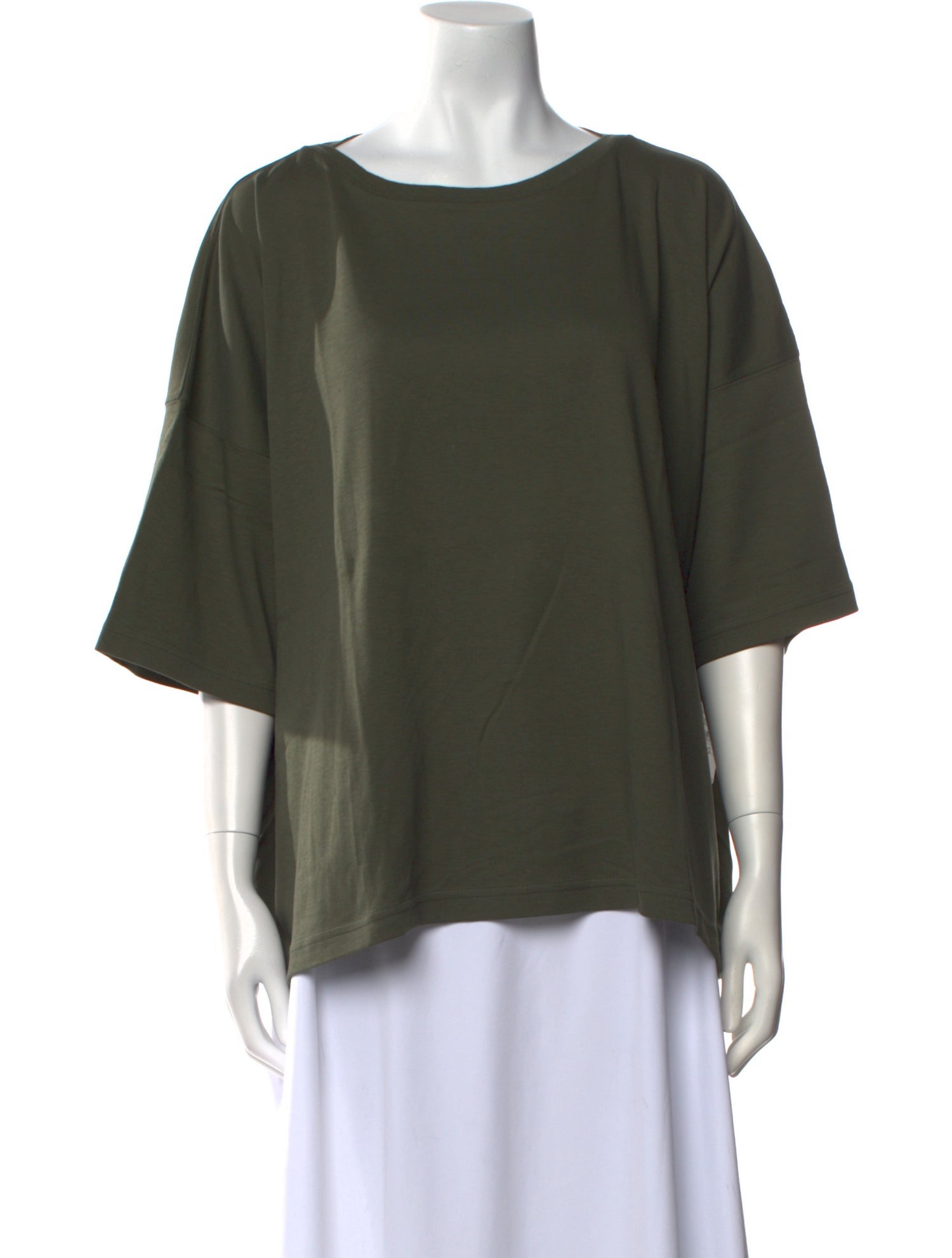 Eskandar Bateau Neckline Three-Quarter Sleeve Blouse