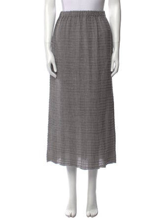 Eskandar Pleated Accents Midi Length Skirt