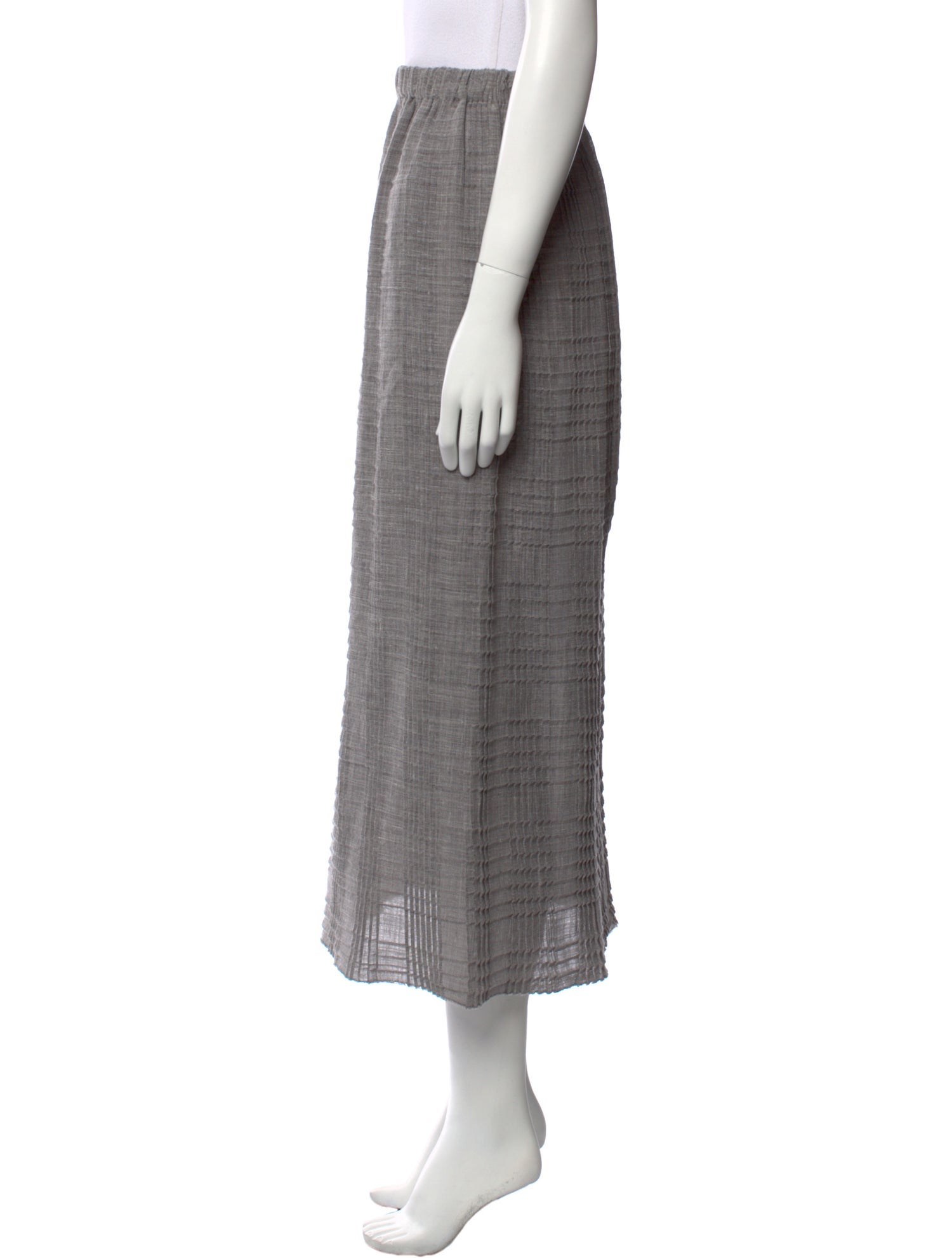 Eskandar Pleated Accents Midi Length Skirt