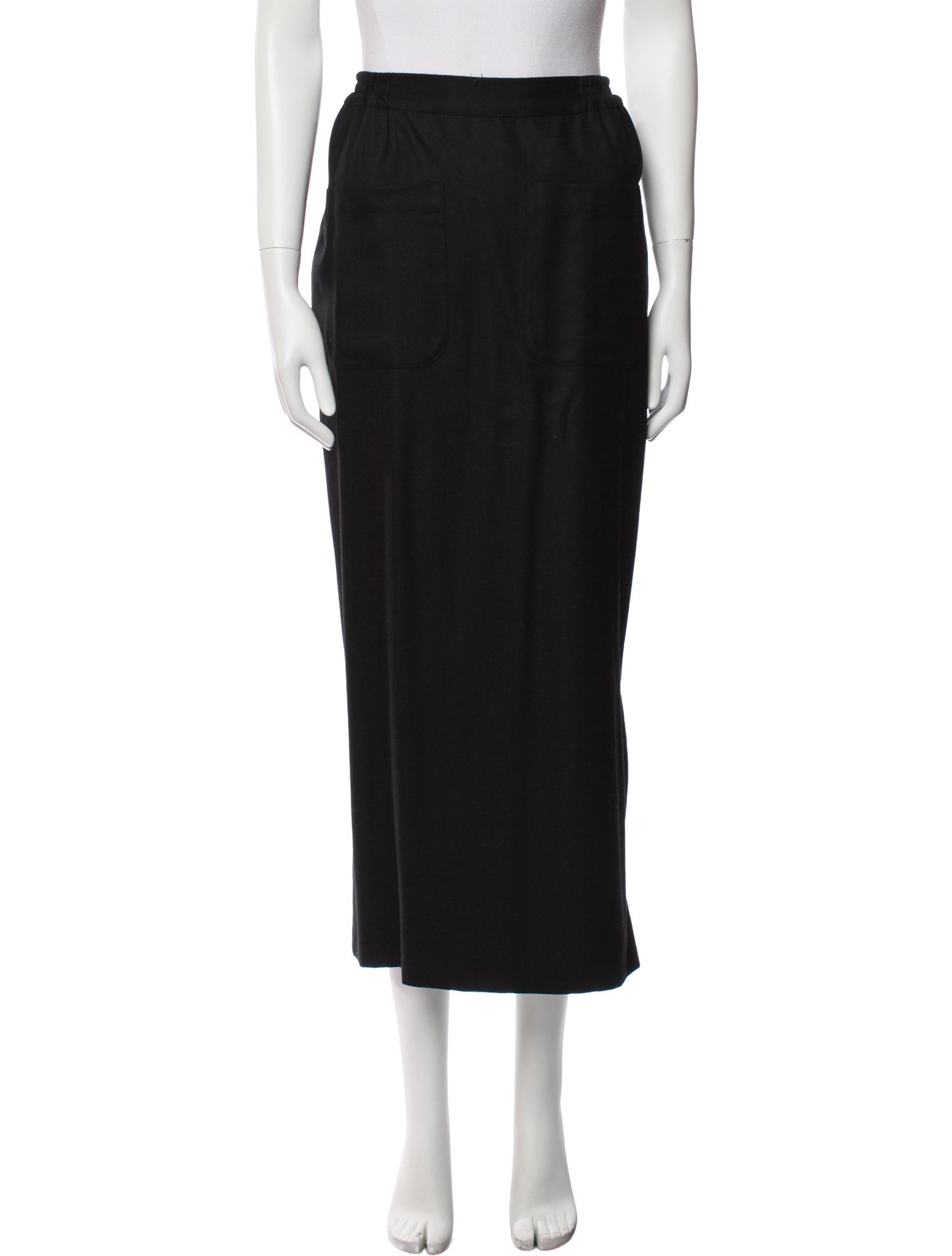 Eskandar Wool Midi Length Skirt