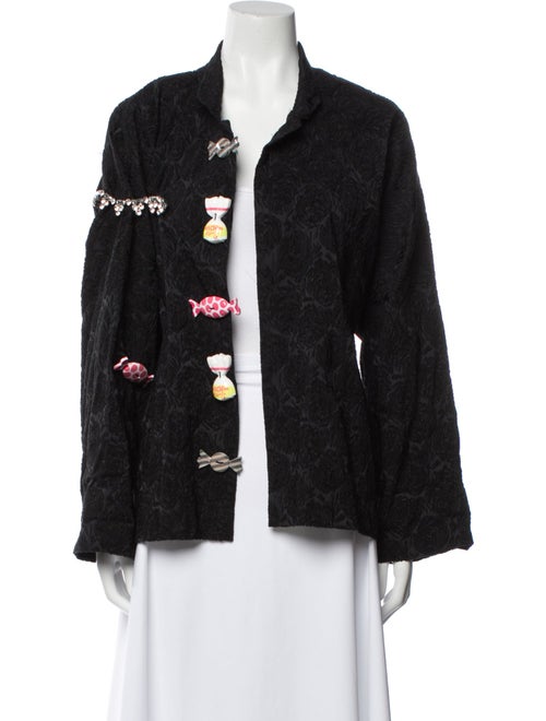 Eskandar Silk Printed Faux Fur Coat