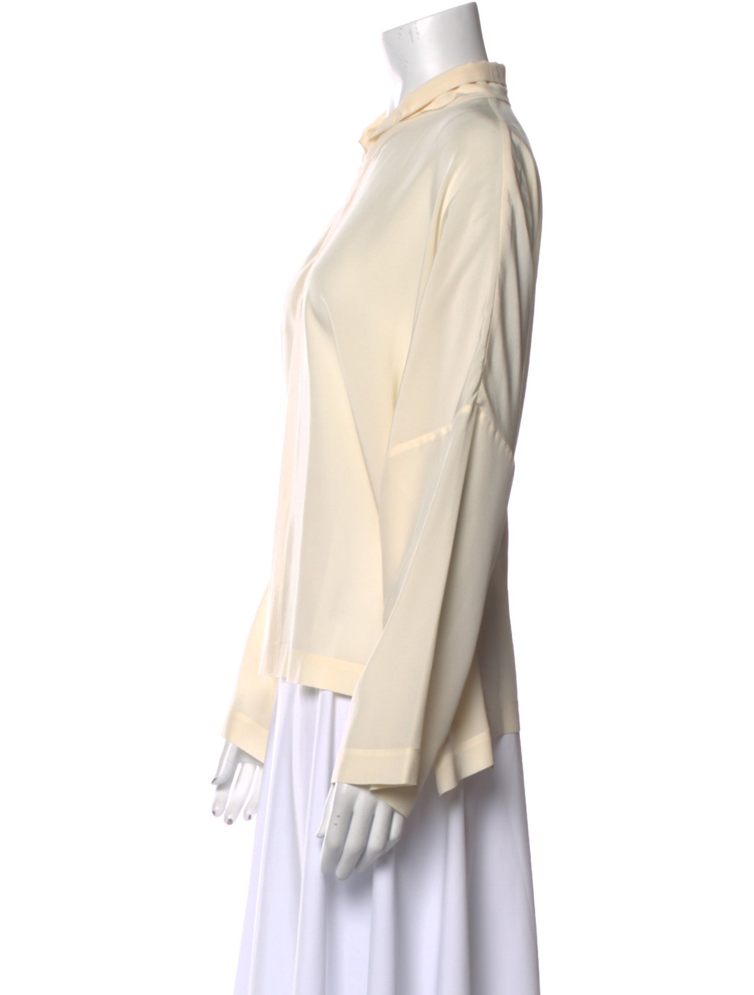 Eskandar Silk Long Sleeve Button-Up Top