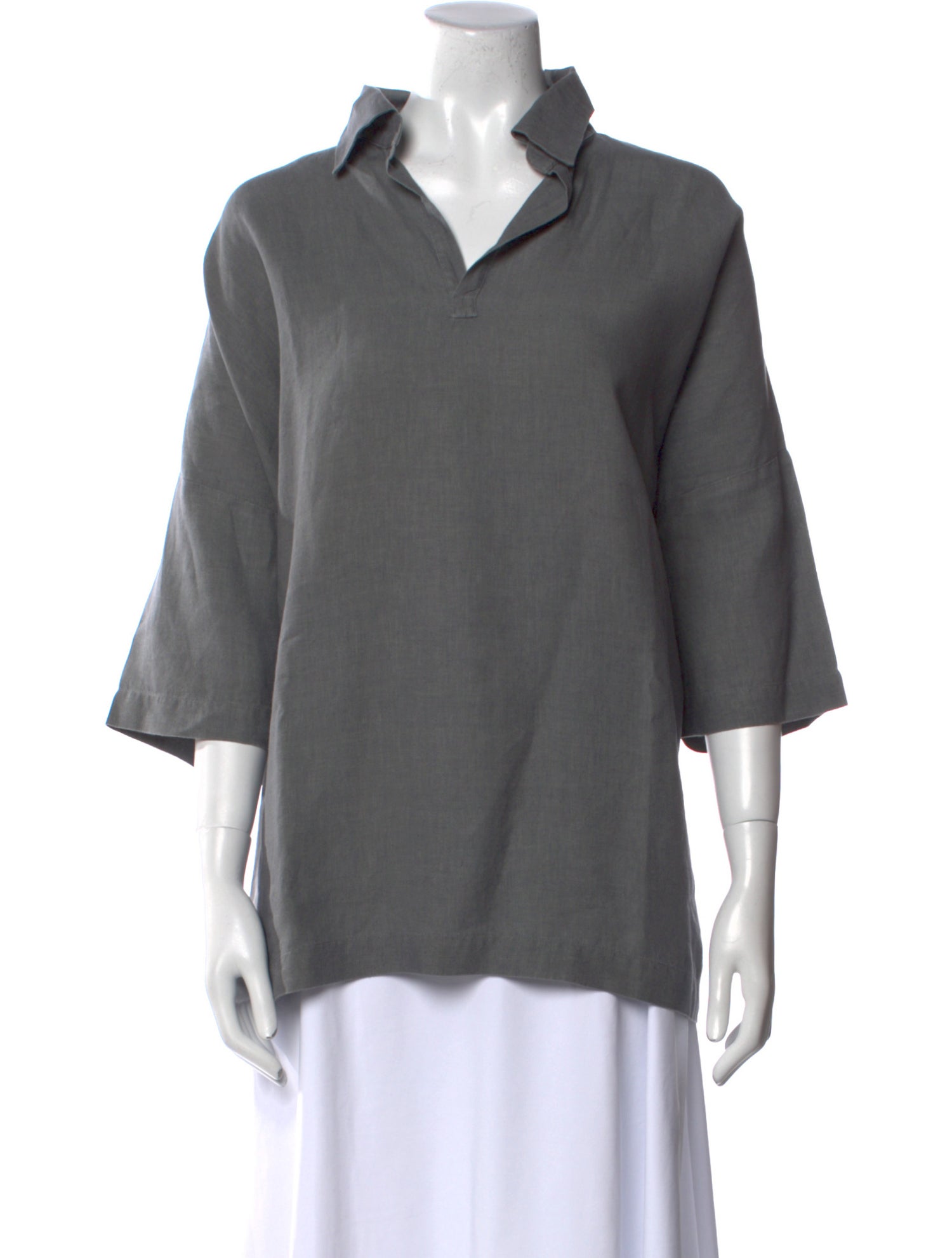 Eskandar Linen Three-Quarter Sleeve Sweatshirt