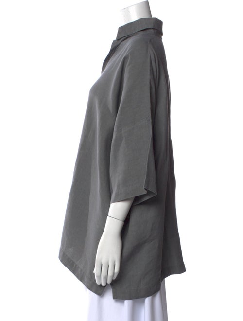 Eskandar Linen Three-Quarter Sleeve Sweatshirt