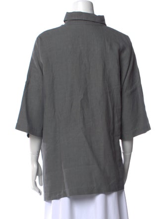 Eskandar Linen Three-Quarter Sleeve Sweatshirt