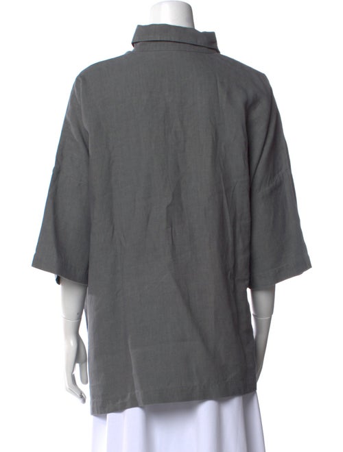 Eskandar Linen Three-Quarter Sleeve Sweatshirt