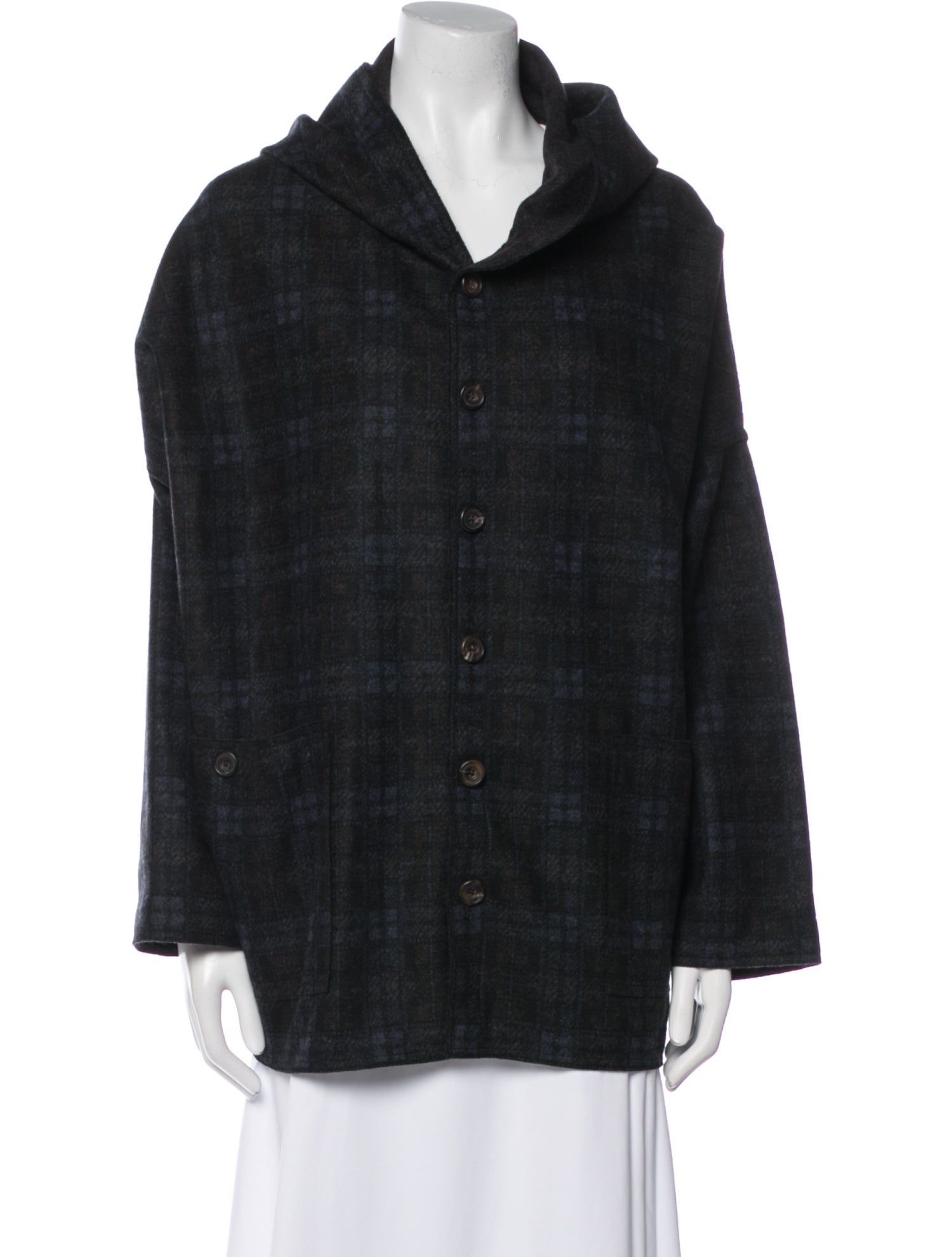 Eskandar Virgin Wool Plaid Print Jacket w/ Tags
