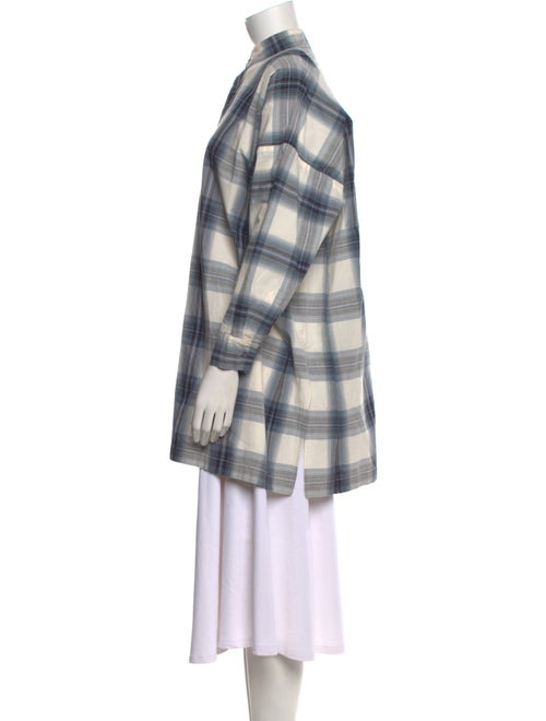 Eskandar Plaid Print Mock Neck Tunic
