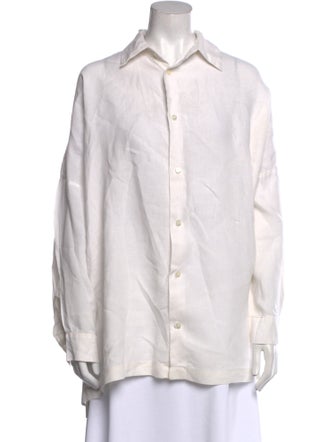Eskandar Linen Long Sleeve Button-Up Top