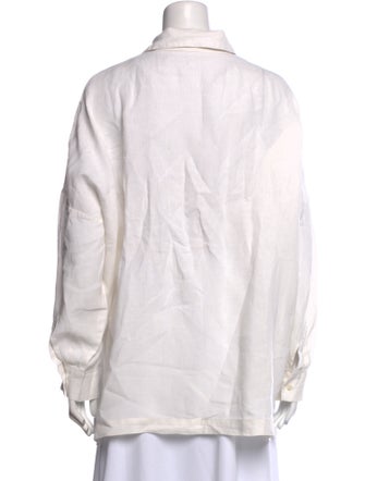 Eskandar Linen Long Sleeve Button-Up Top