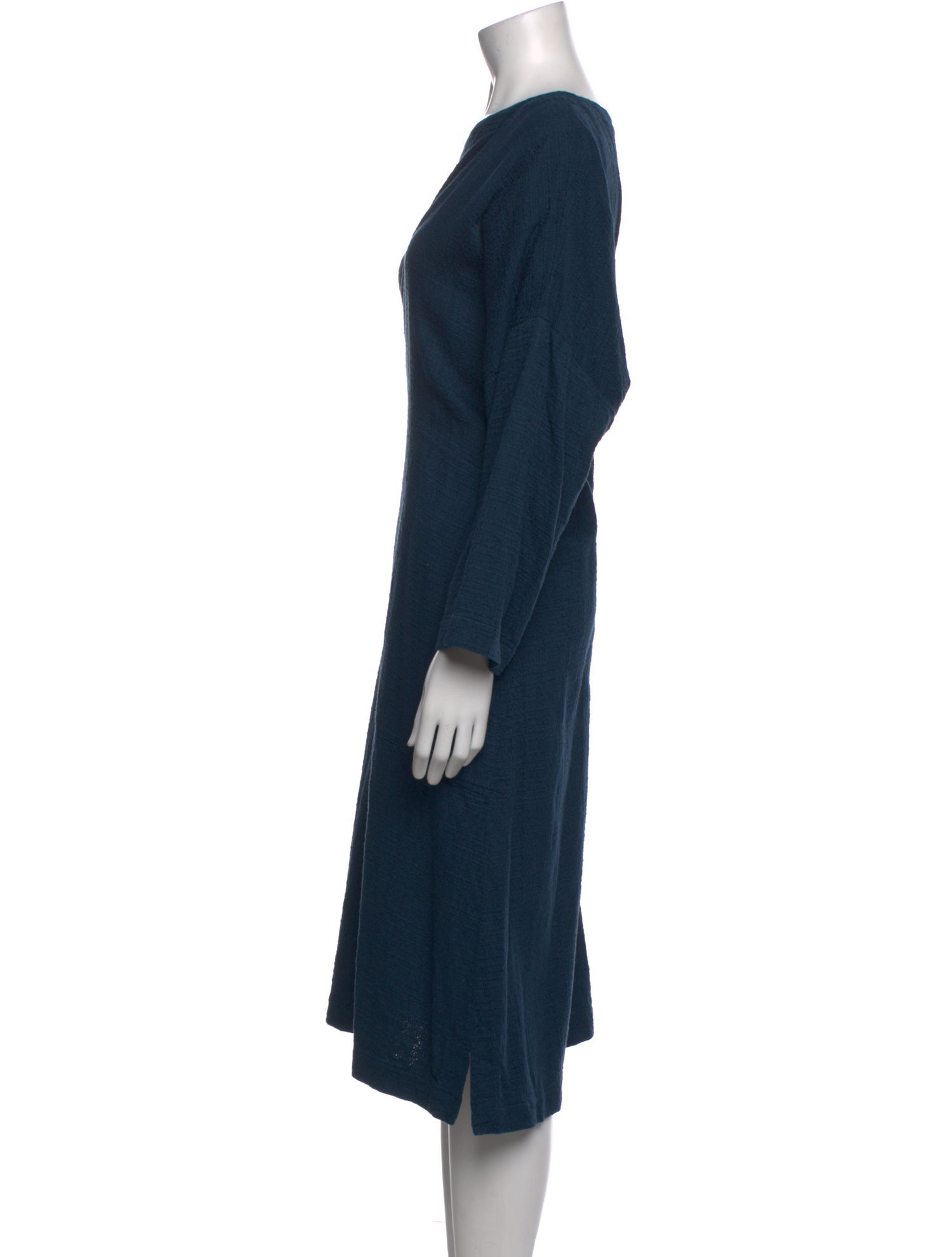 Eskandar Bateau Neckline Midi Length Dress