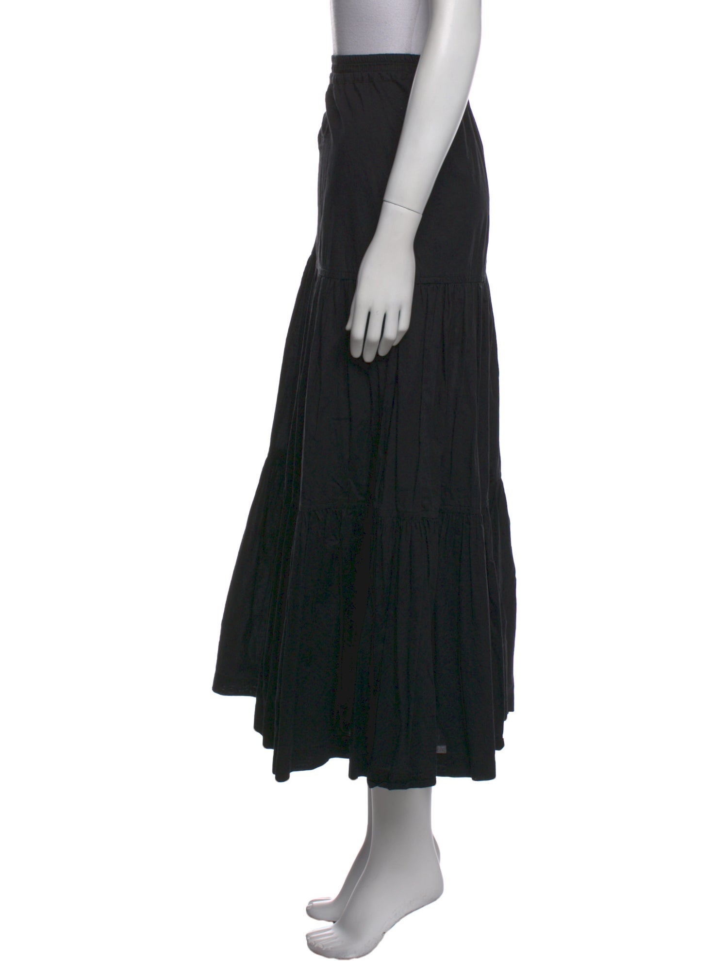 Eskandar Ruffle Embellishment Midi Length Skirt