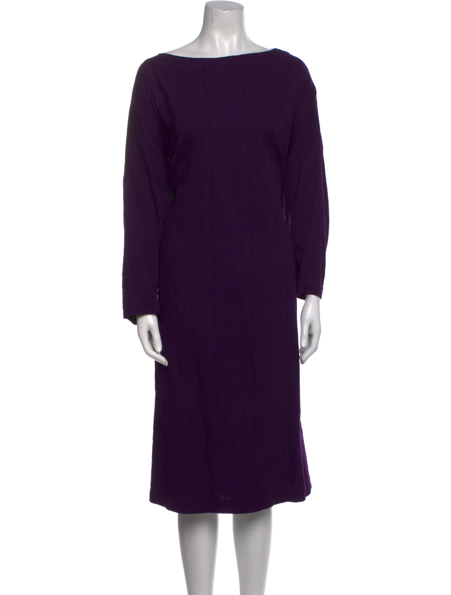 Eskandar Bateau Neckline Midi Length Dress