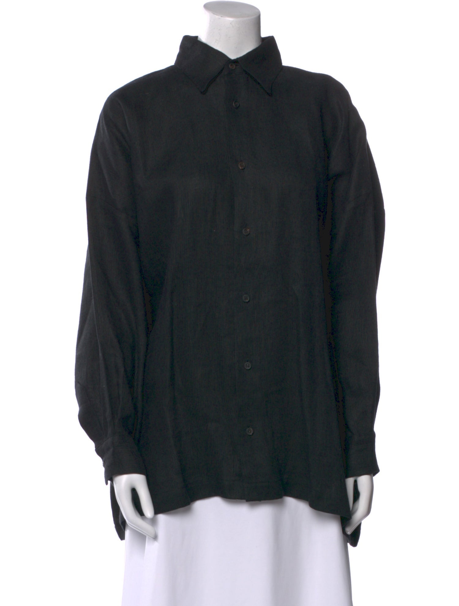 Eskandar Linen Long Sleeve Button-Up Top