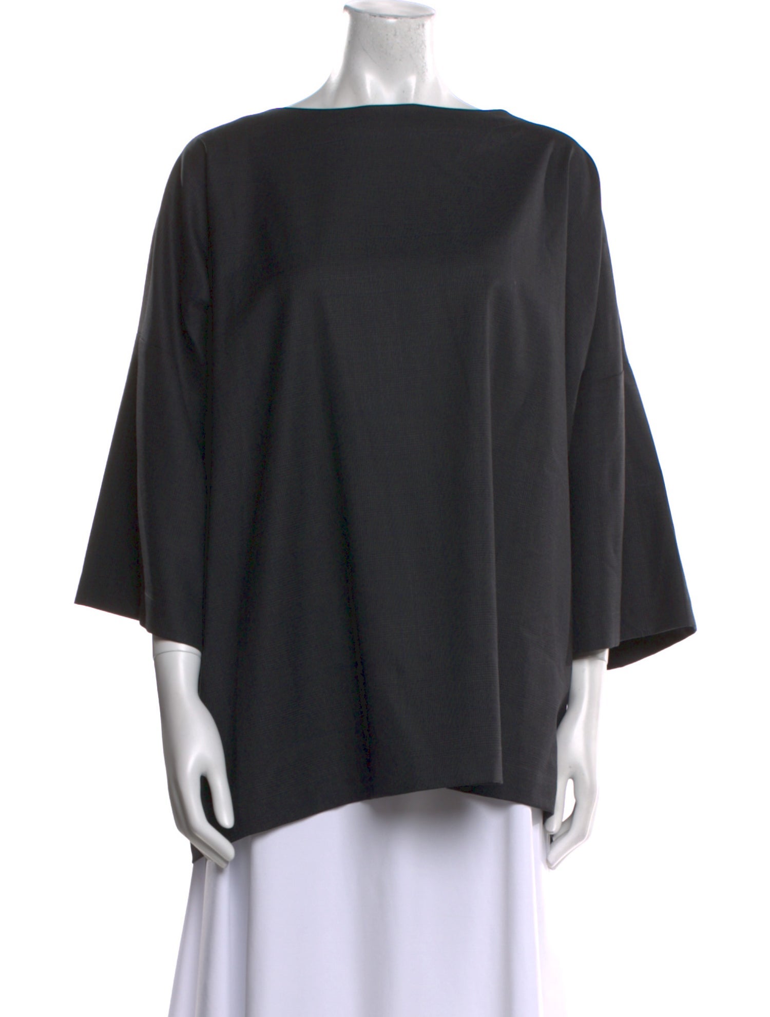 Eskandar Wool Bateau Neckline Blouse
