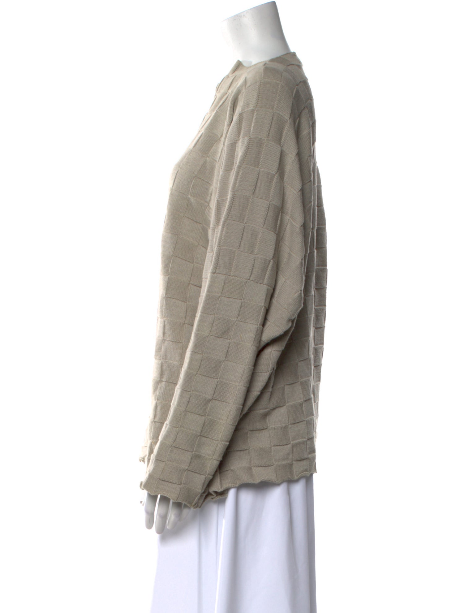 Eskandar Plaid Print V-Neck Sweater