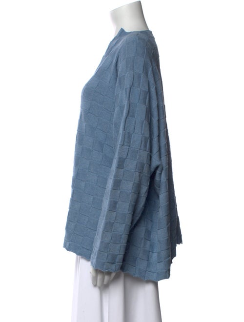 Eskandar Plaid Print V-Neck Sweater