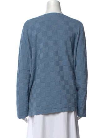 Eskandar Plaid Print V-Neck Sweater