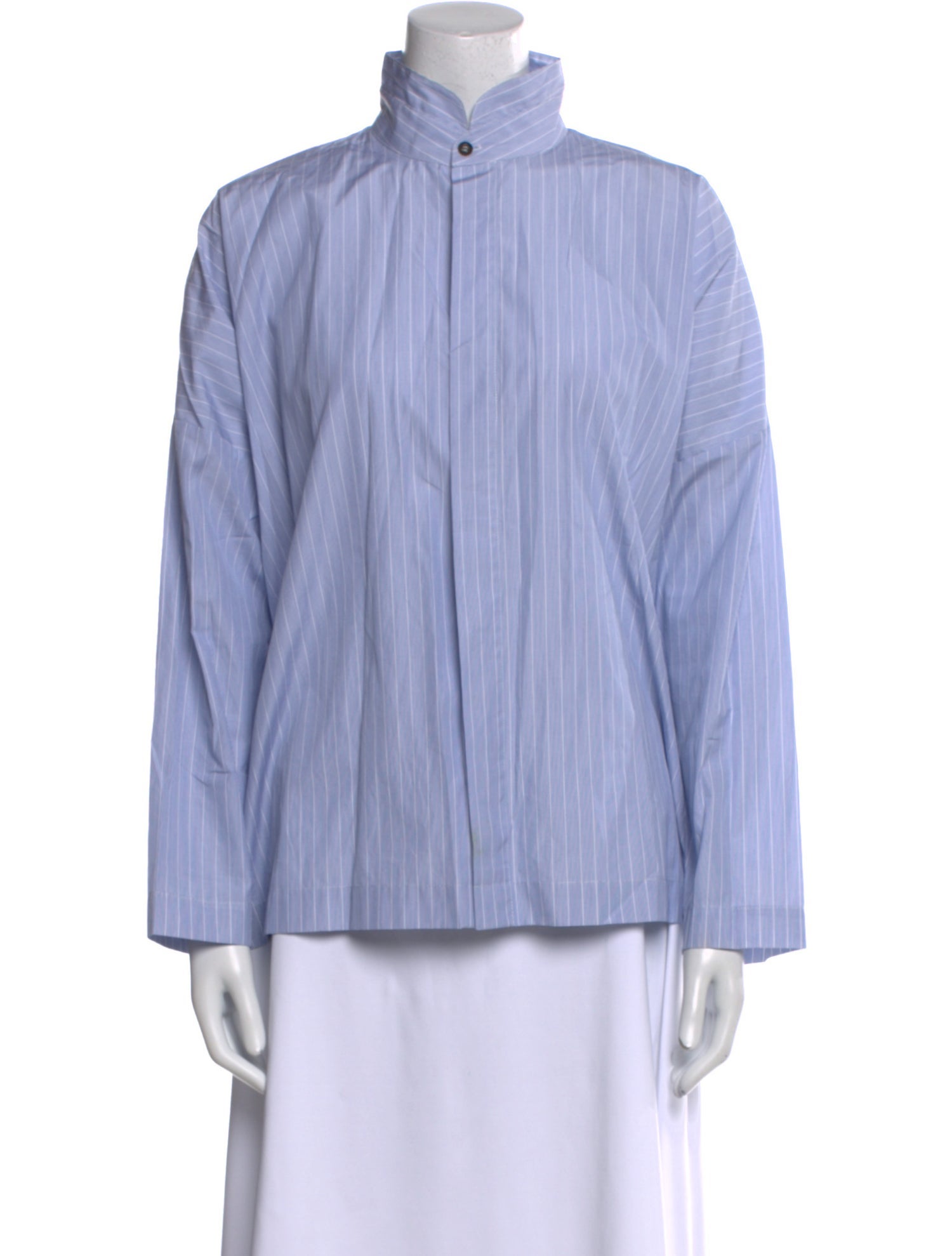 Eskandar Mock Neck Long Sleeve Blouse