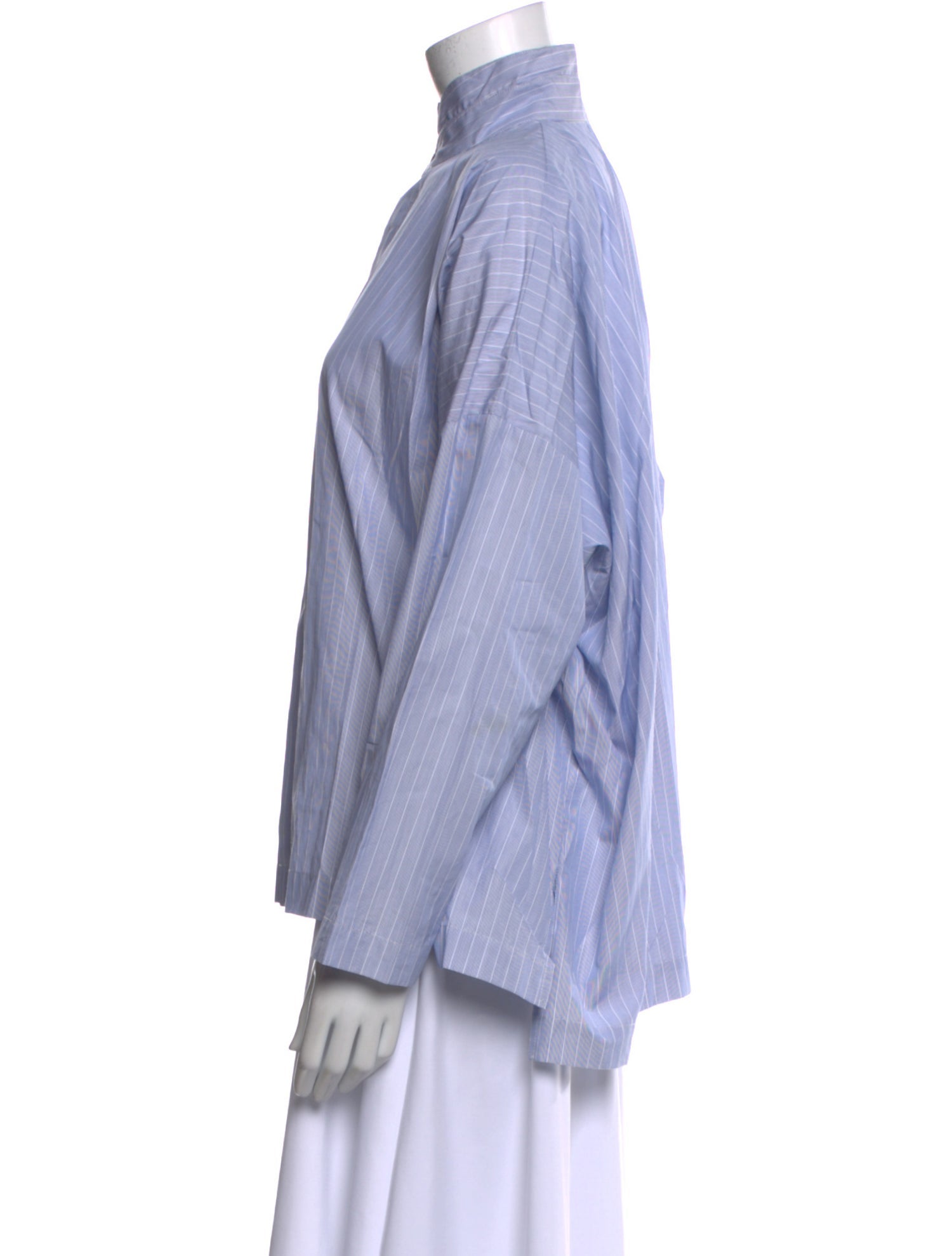 Eskandar Mock Neck Long Sleeve Blouse