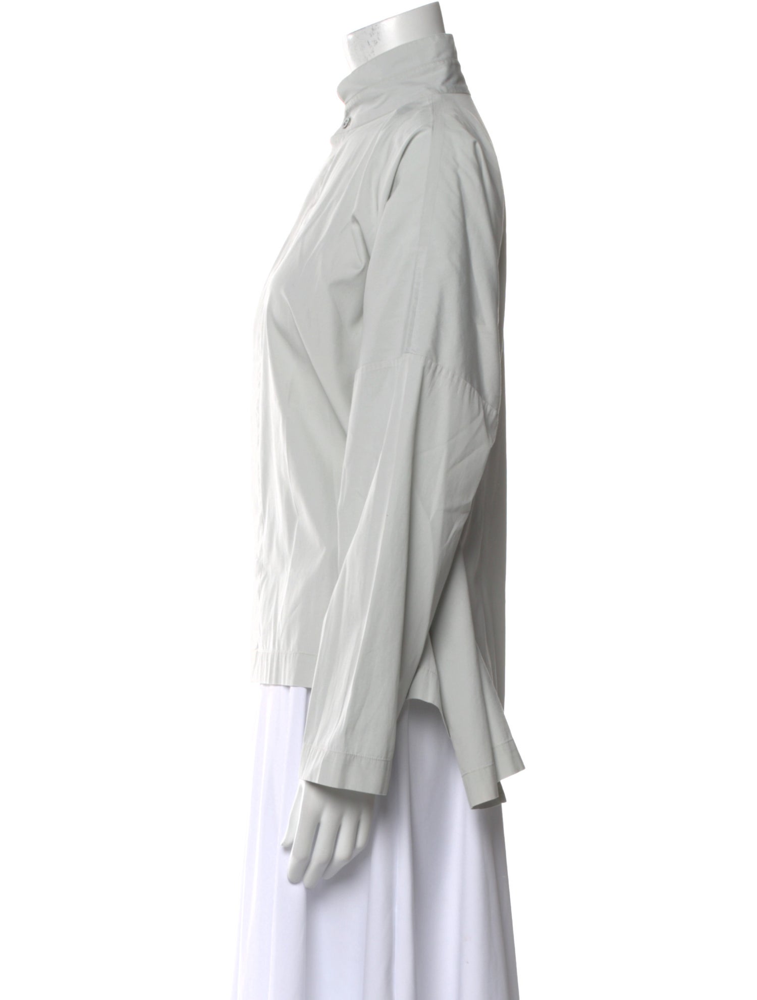 Eskandar Mock Neck Long Sleeve Blouse