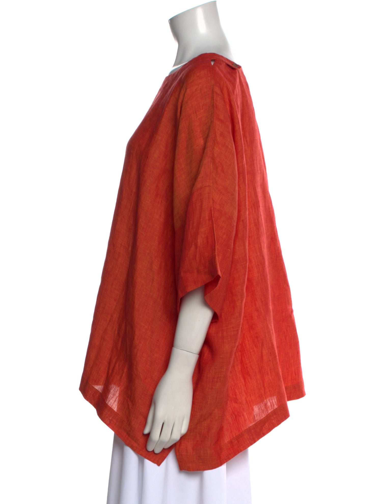 Eskandar Scoop Neck Three-Quarter Sleeve Blouse