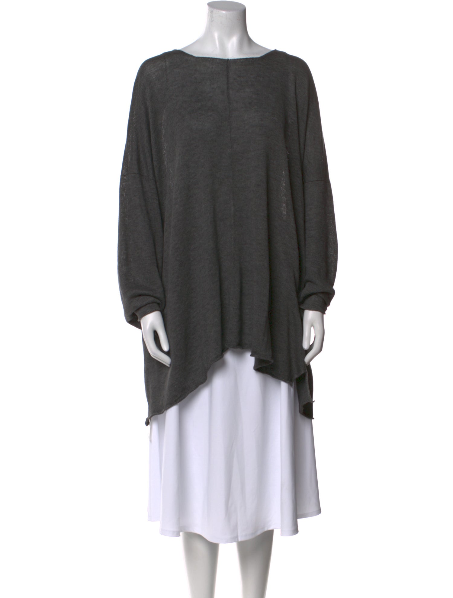 Eskandar Linen Bateau Neckline Tunic