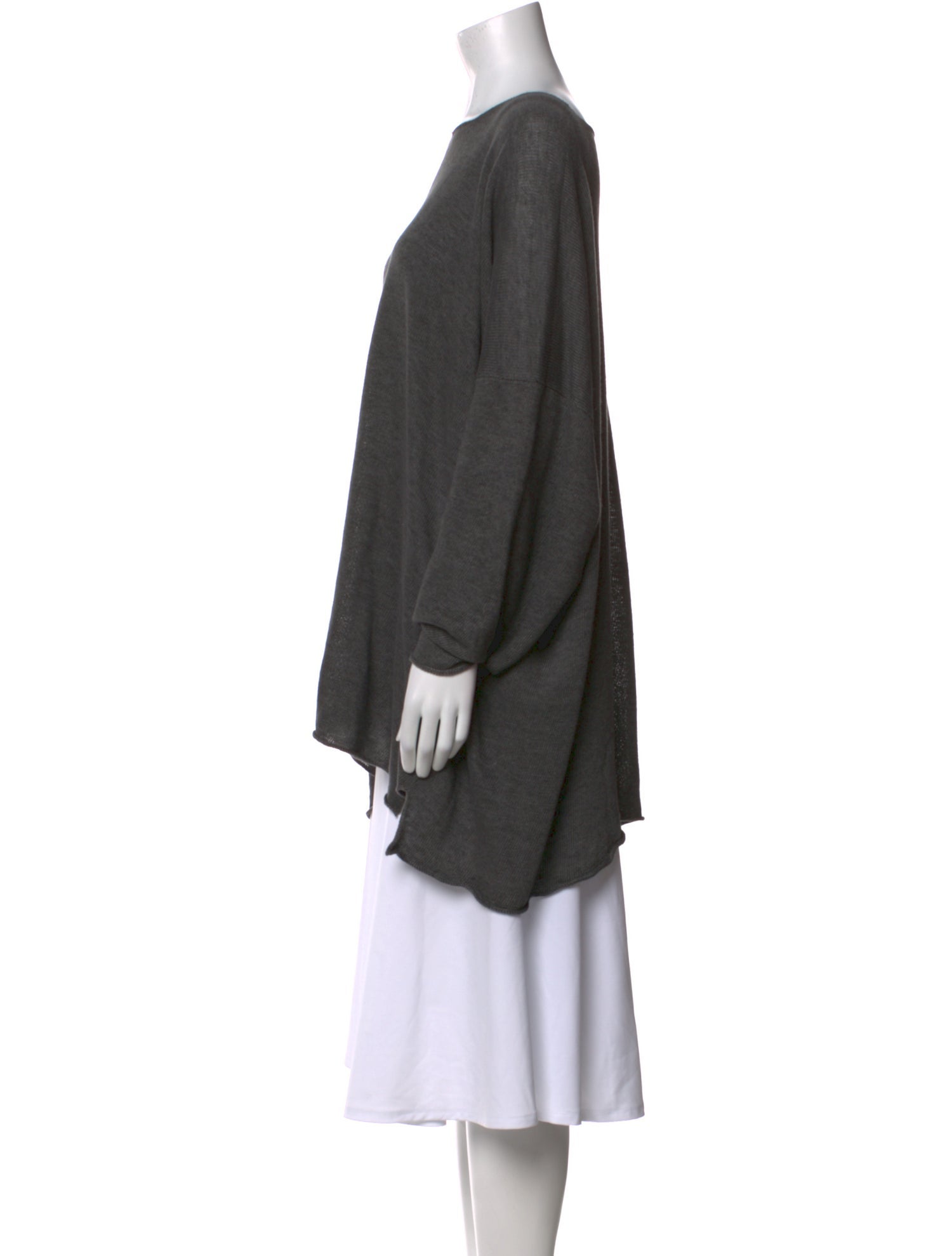 Eskandar Linen Bateau Neckline Tunic