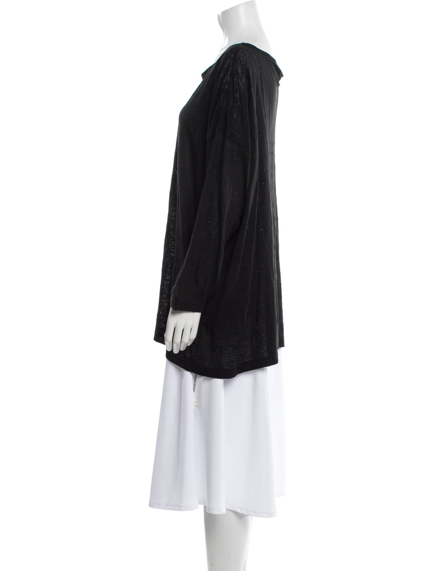 Eskandar Linen Bateau Neckline Tunic