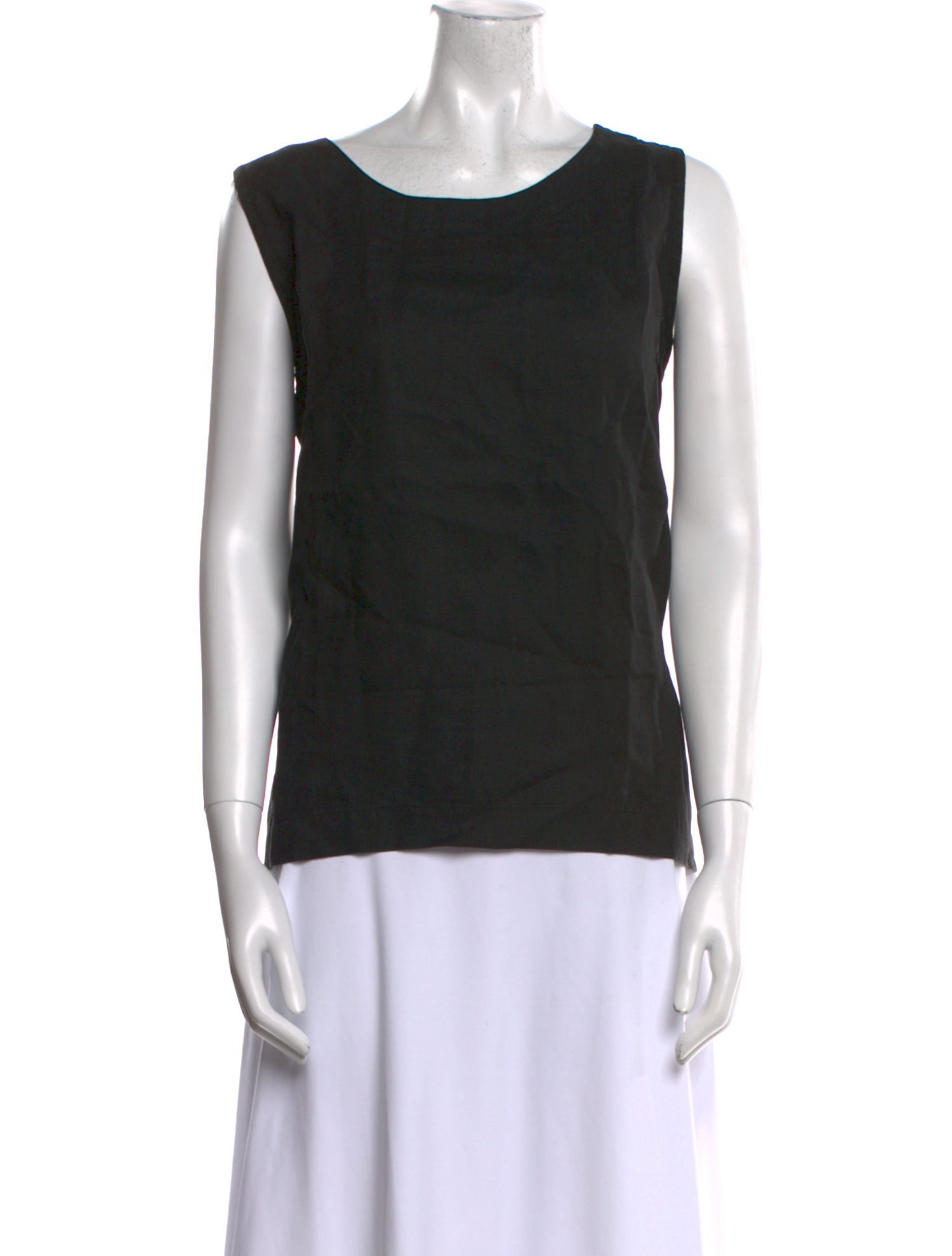 Eskandar Linen Scoop Neck Top