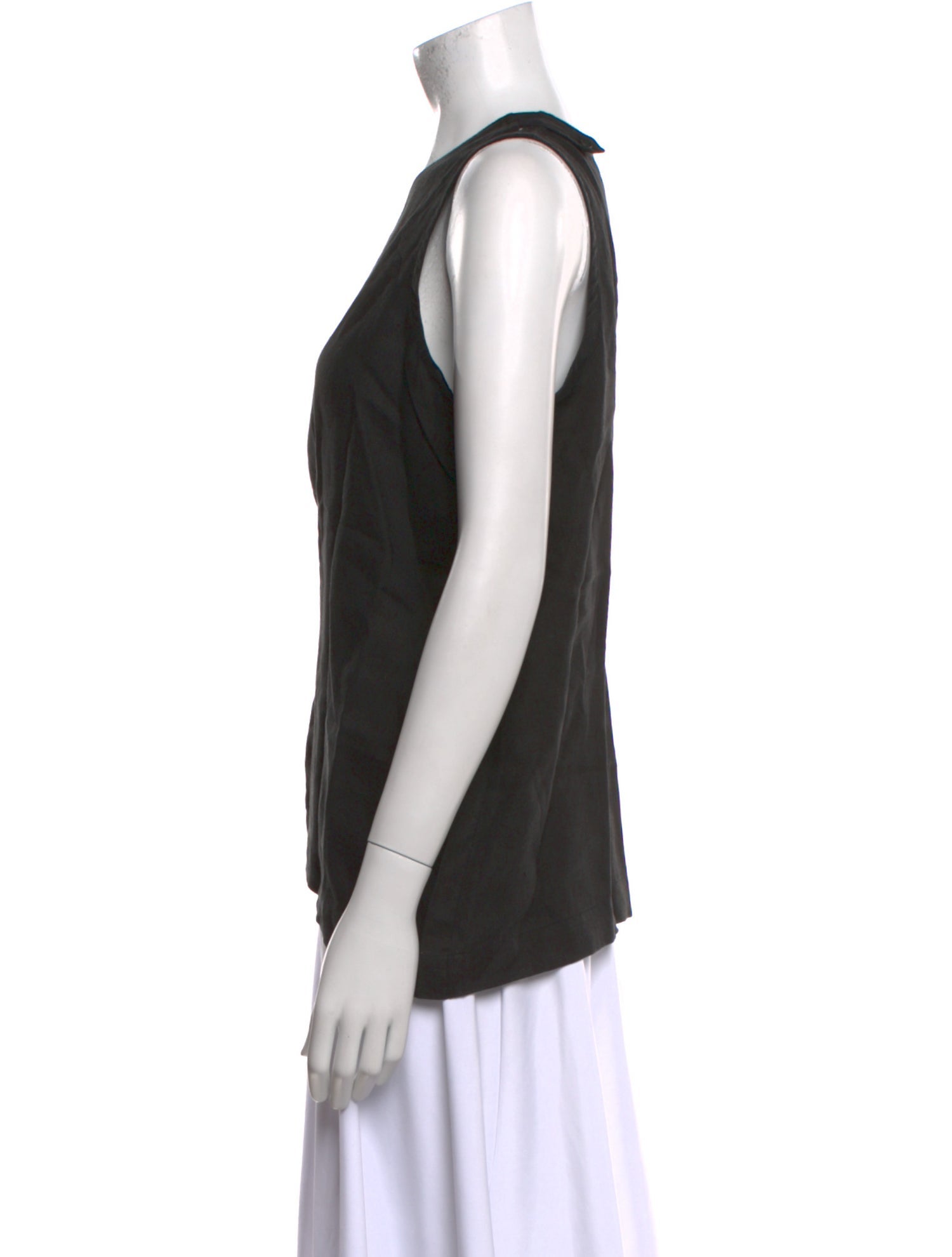 Eskandar Linen Scoop Neck Top