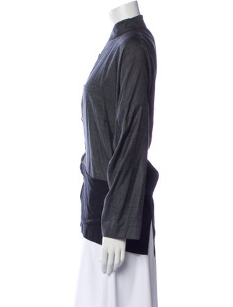 Eskandar Virgin Wool Plaid Print Jacket