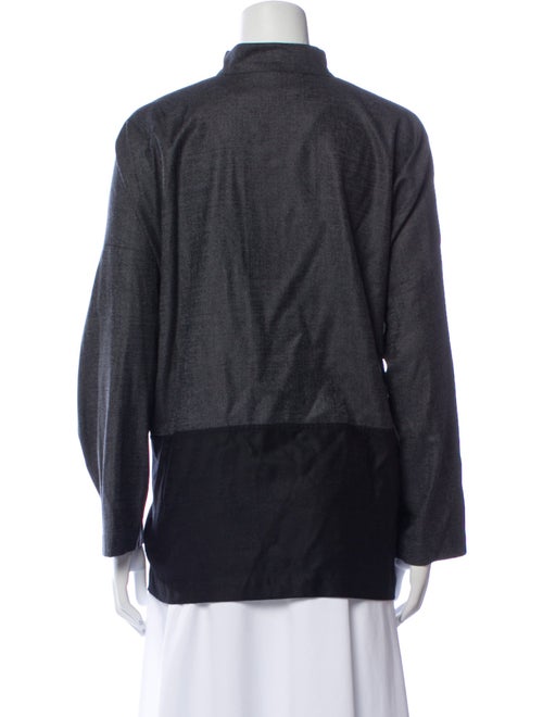 Eskandar Virgin Wool Plaid Print Jacket