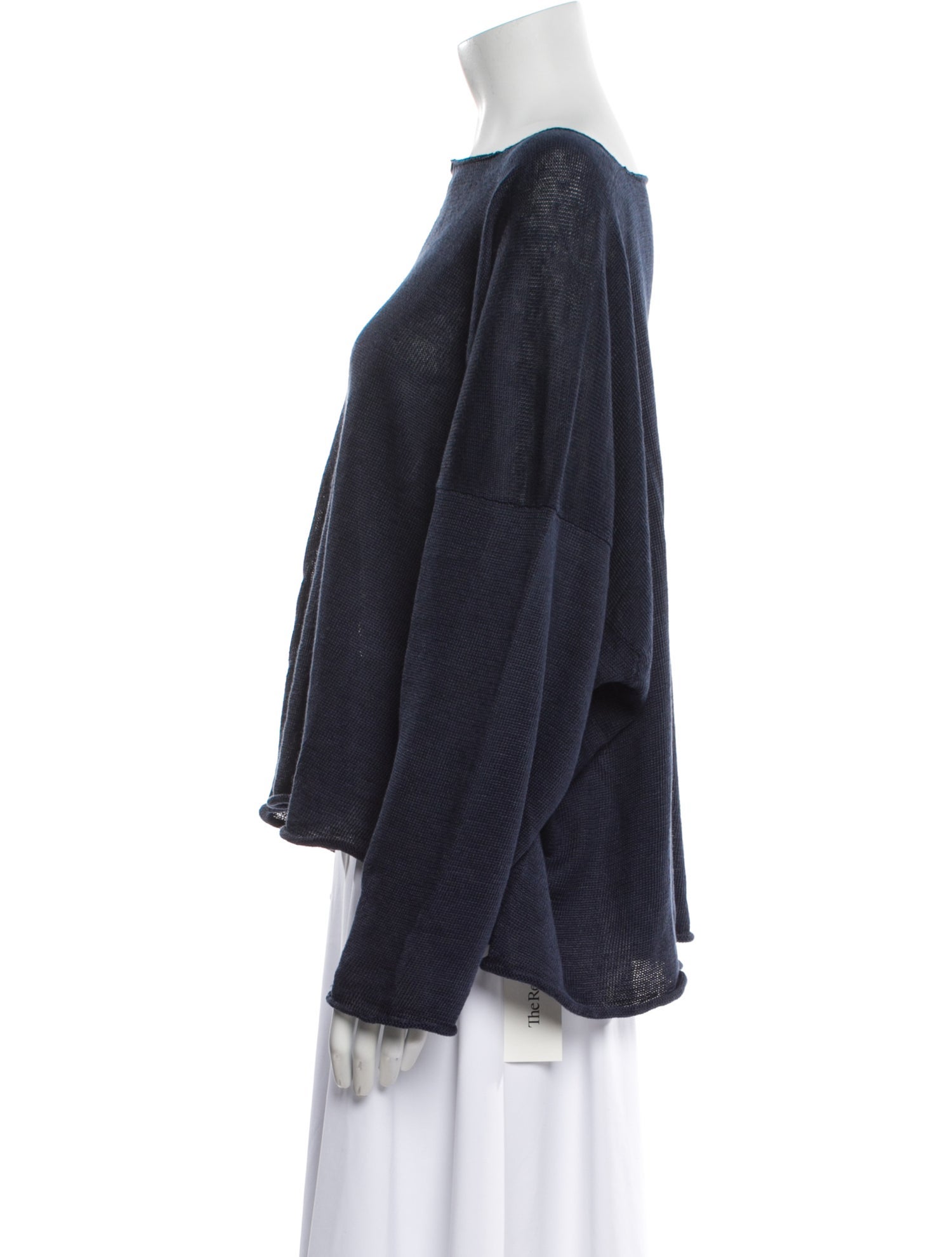 Eskandar Linen Bateau Neckline Sweater