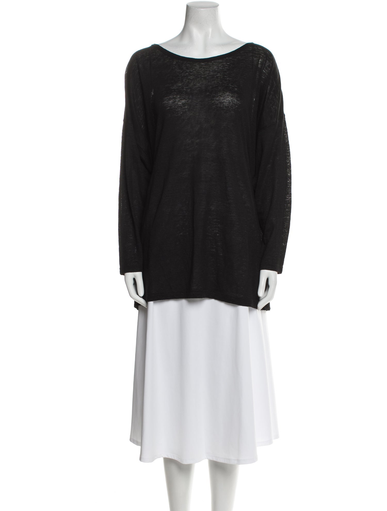 Eskandar Linen Bateau Neckline Tunic