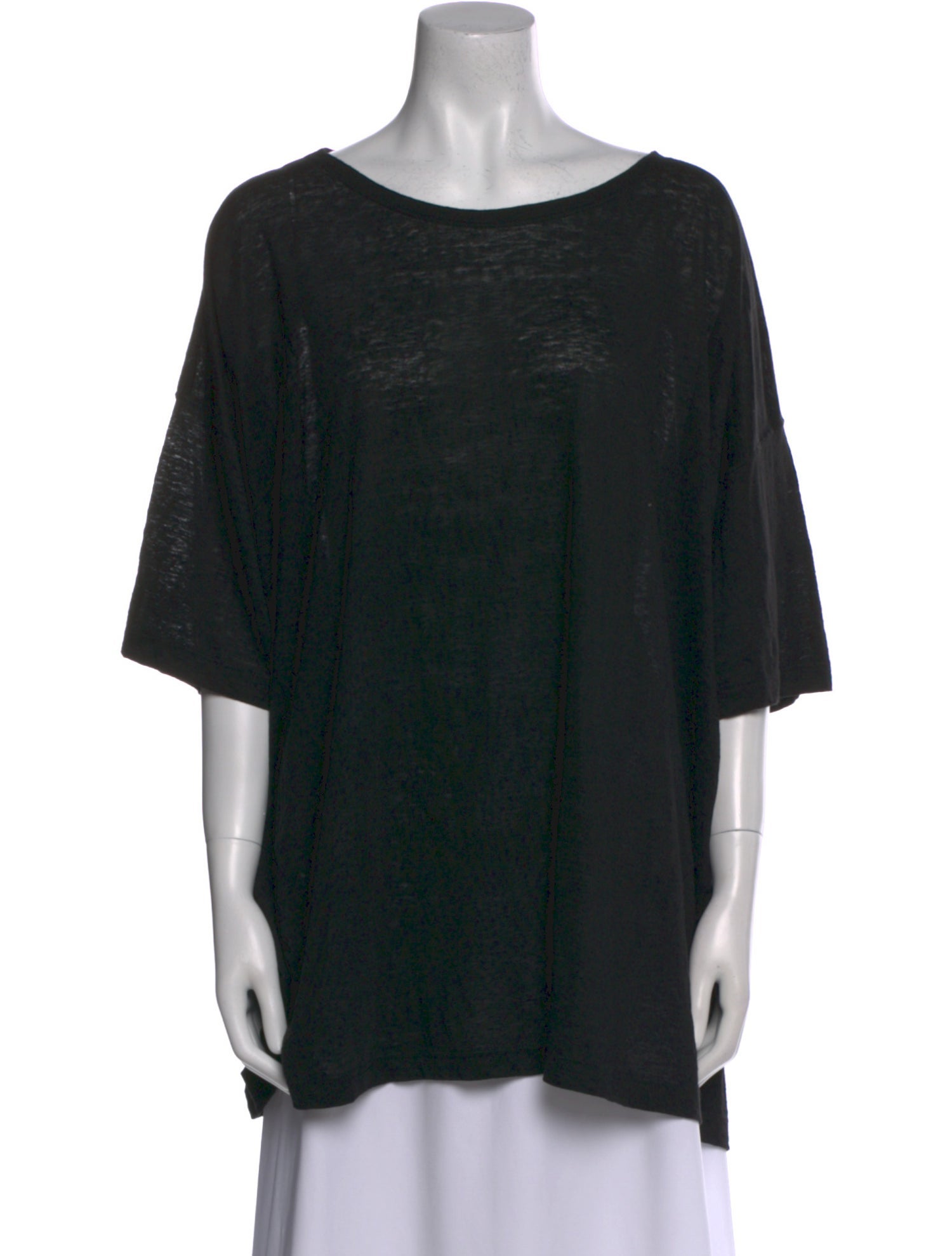 Eskandar Linen Bateau Neckline Tunic