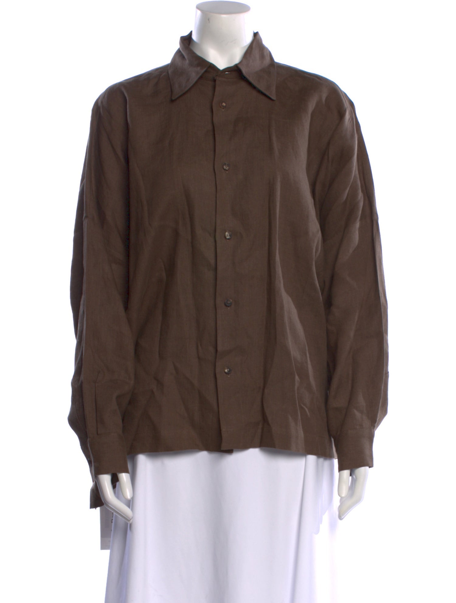 Eskandar Linen Long Sleeve Button-Up Top