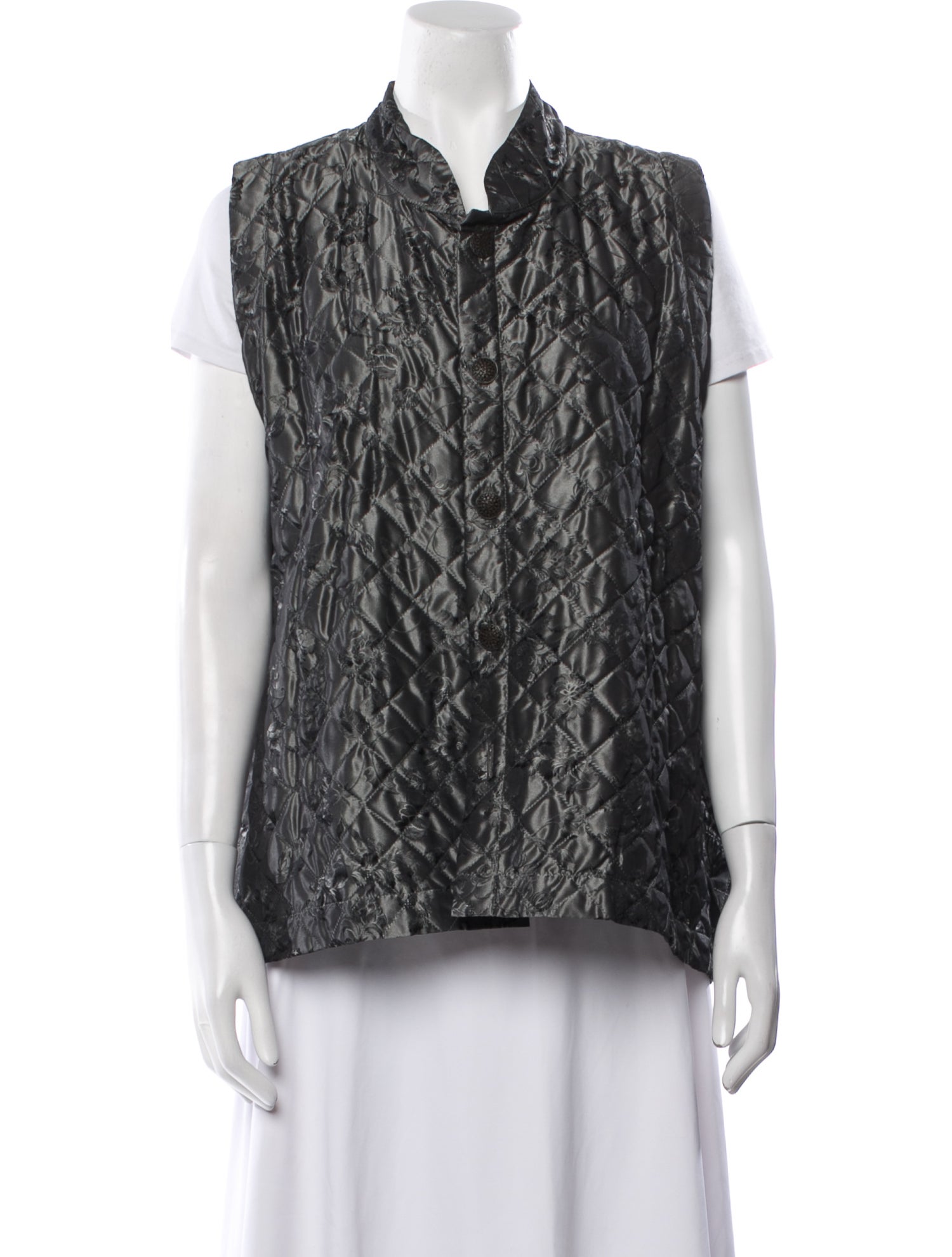 Eskandar Silk Animal Print Vest