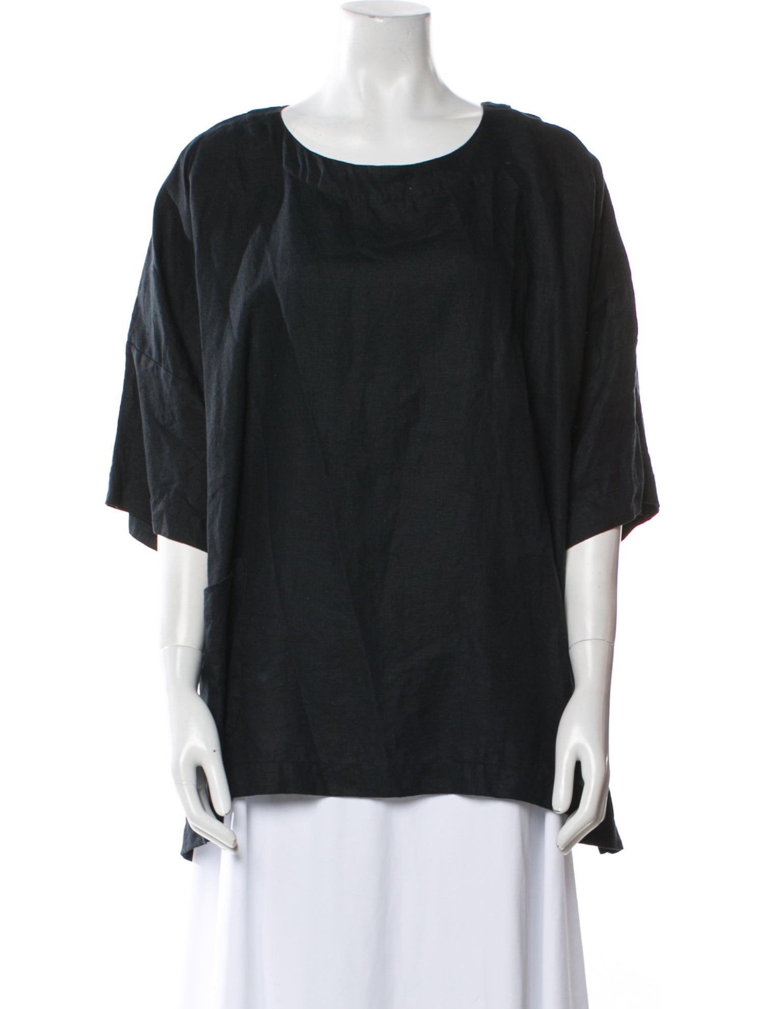 Eskandar Linen Scoop Neck Blouse