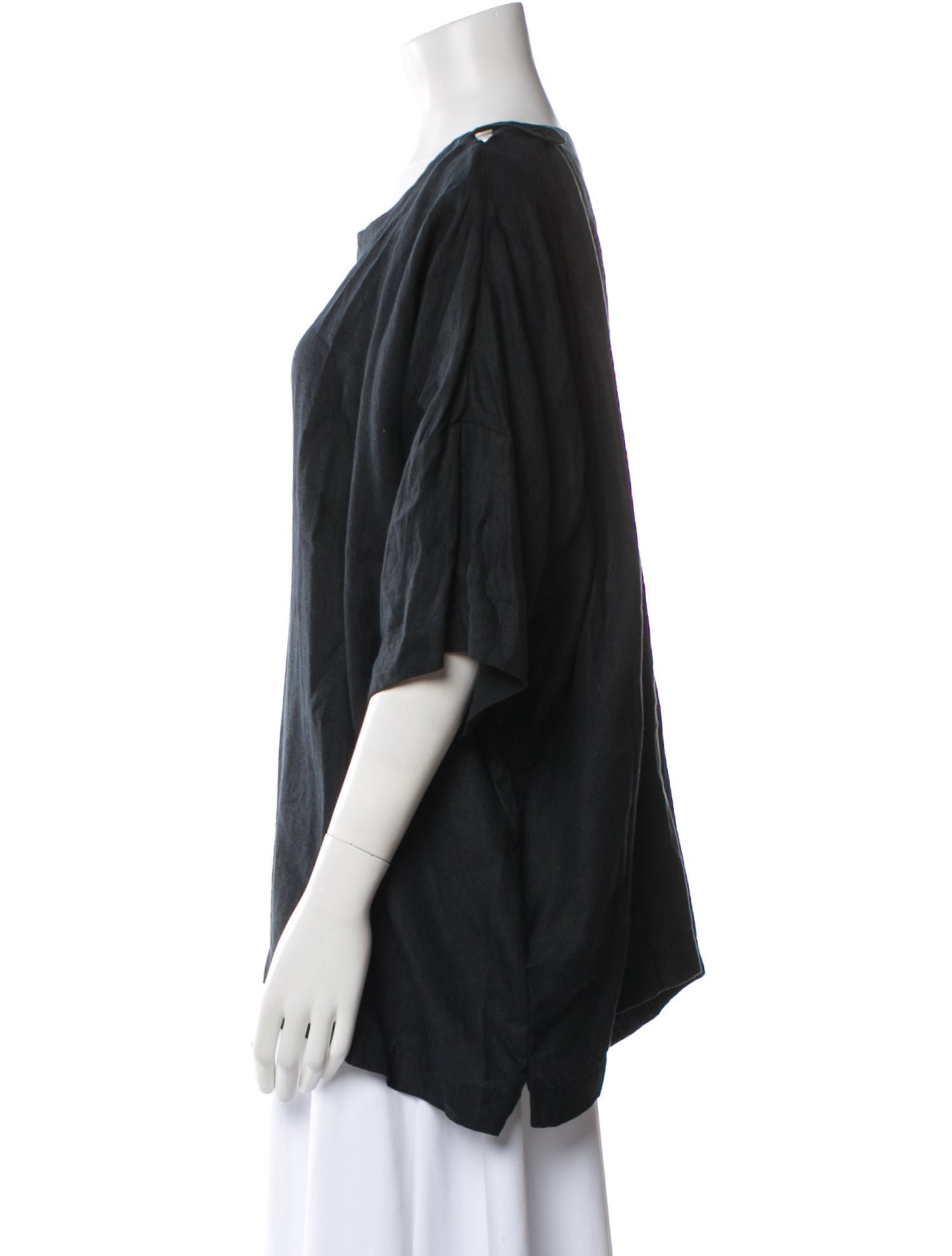 Eskandar Linen Scoop Neck Blouse