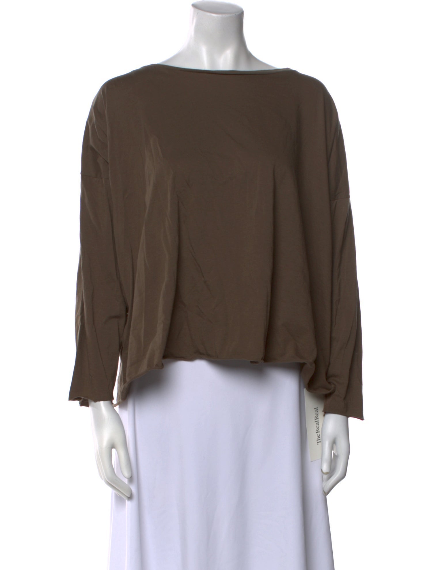 Eskandar Bateau Neckline Three-Quarter Sleeve Blouse