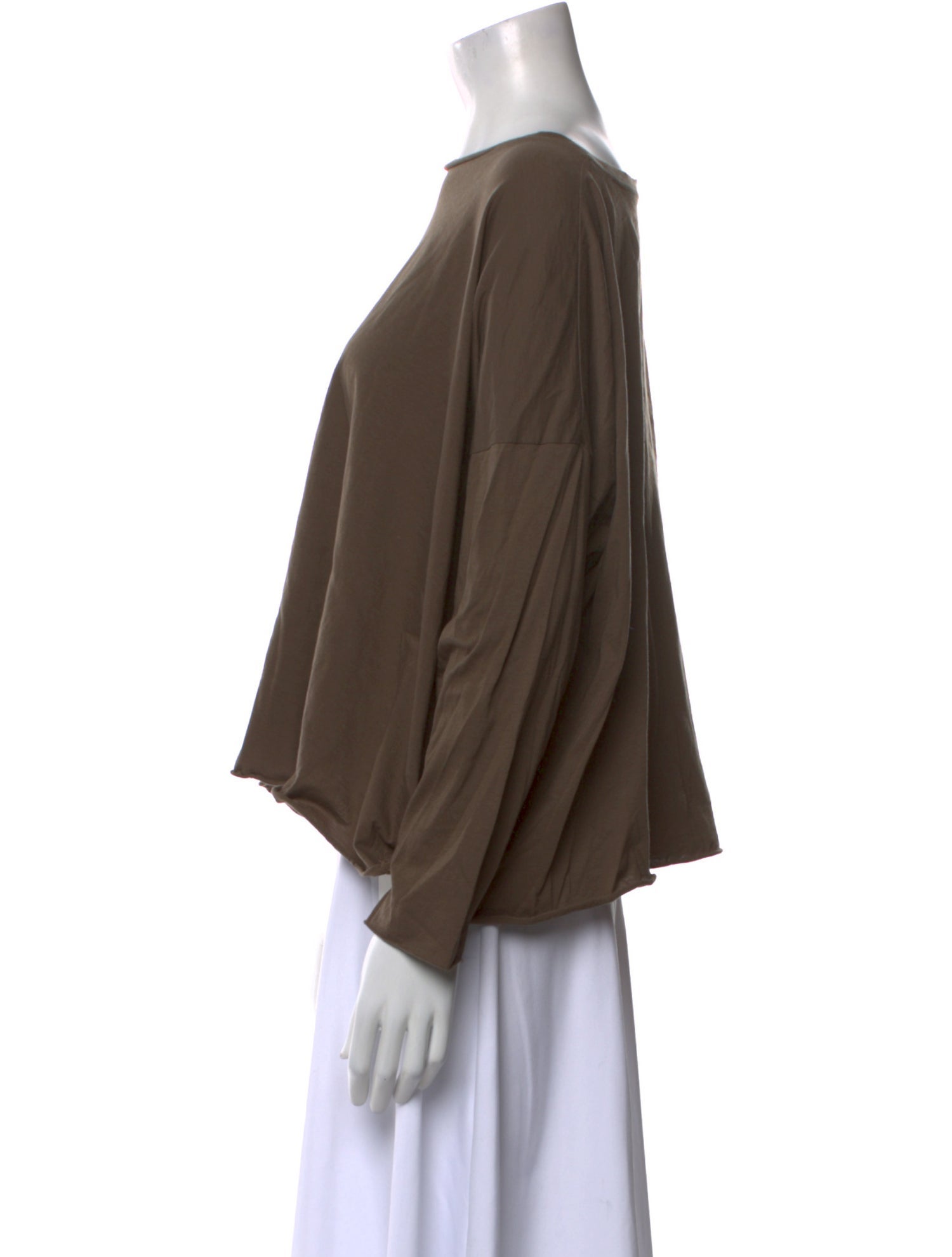 Eskandar Bateau Neckline Three-Quarter Sleeve Blouse