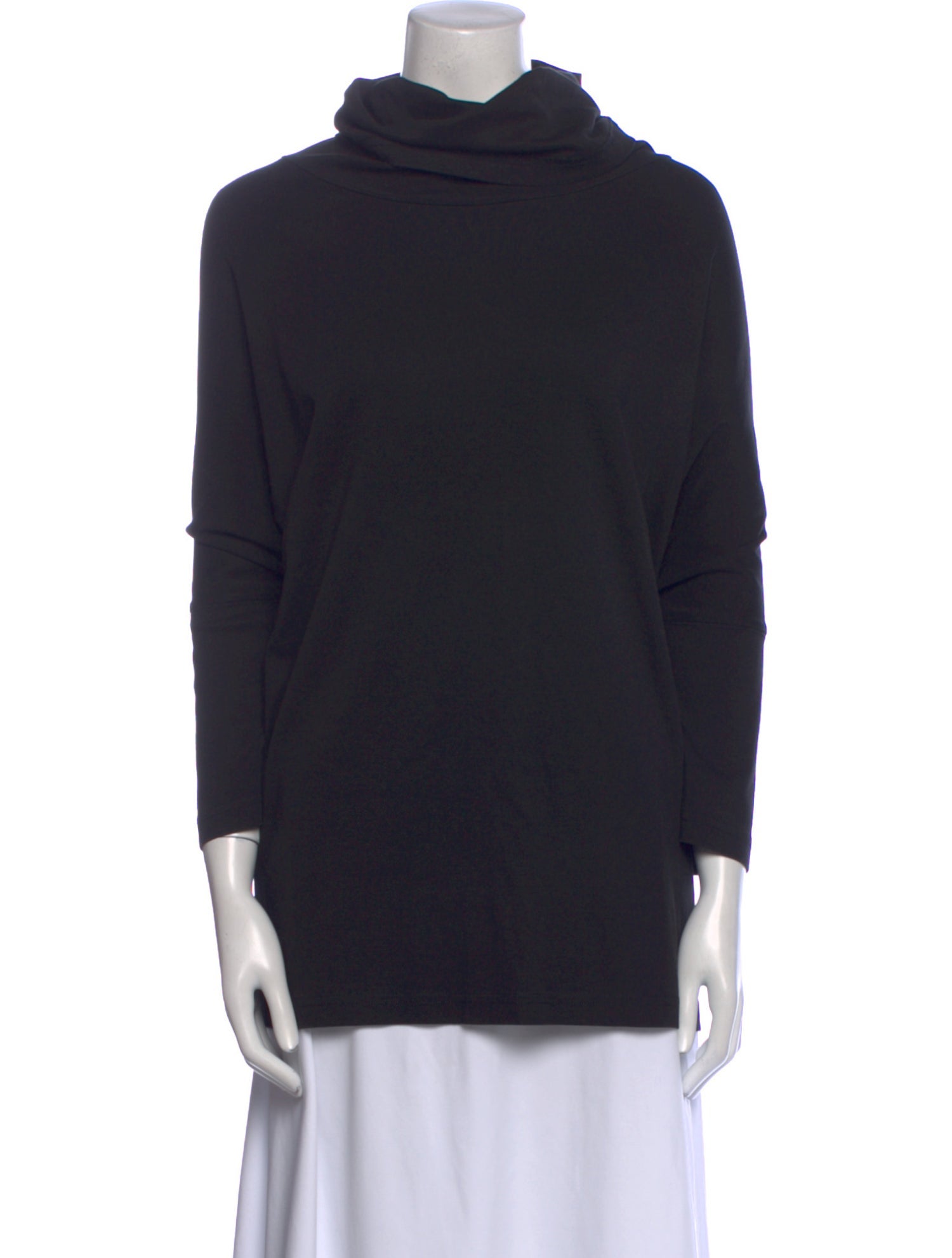 Eskandar Cowl Neck Three-Quarter Sleeve Sweatshirt