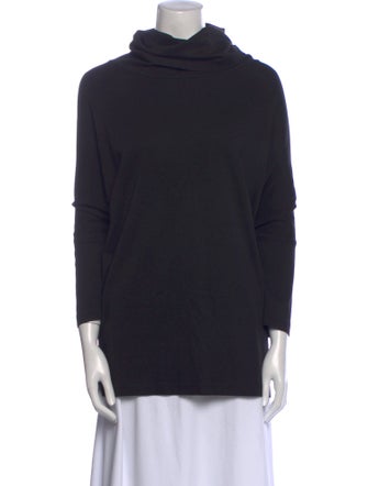 Eskandar Cowl Neck Three-Quarter Sleeve Sweatshirt