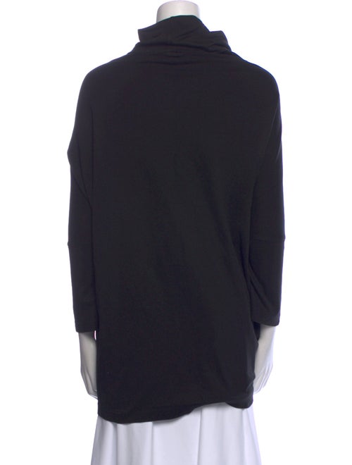Eskandar Cowl Neck Three-Quarter Sleeve Sweatshirt