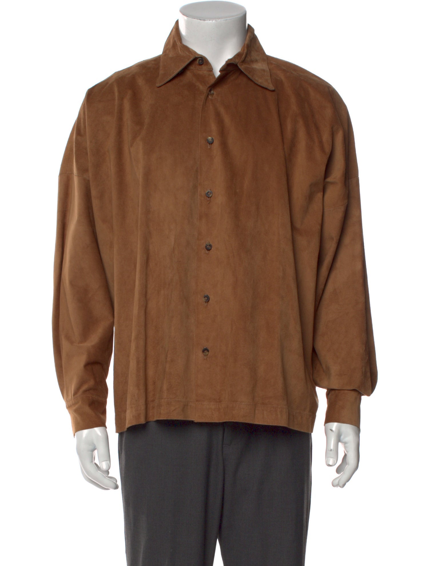 Eskandar Leather Long Sleeve Shirt