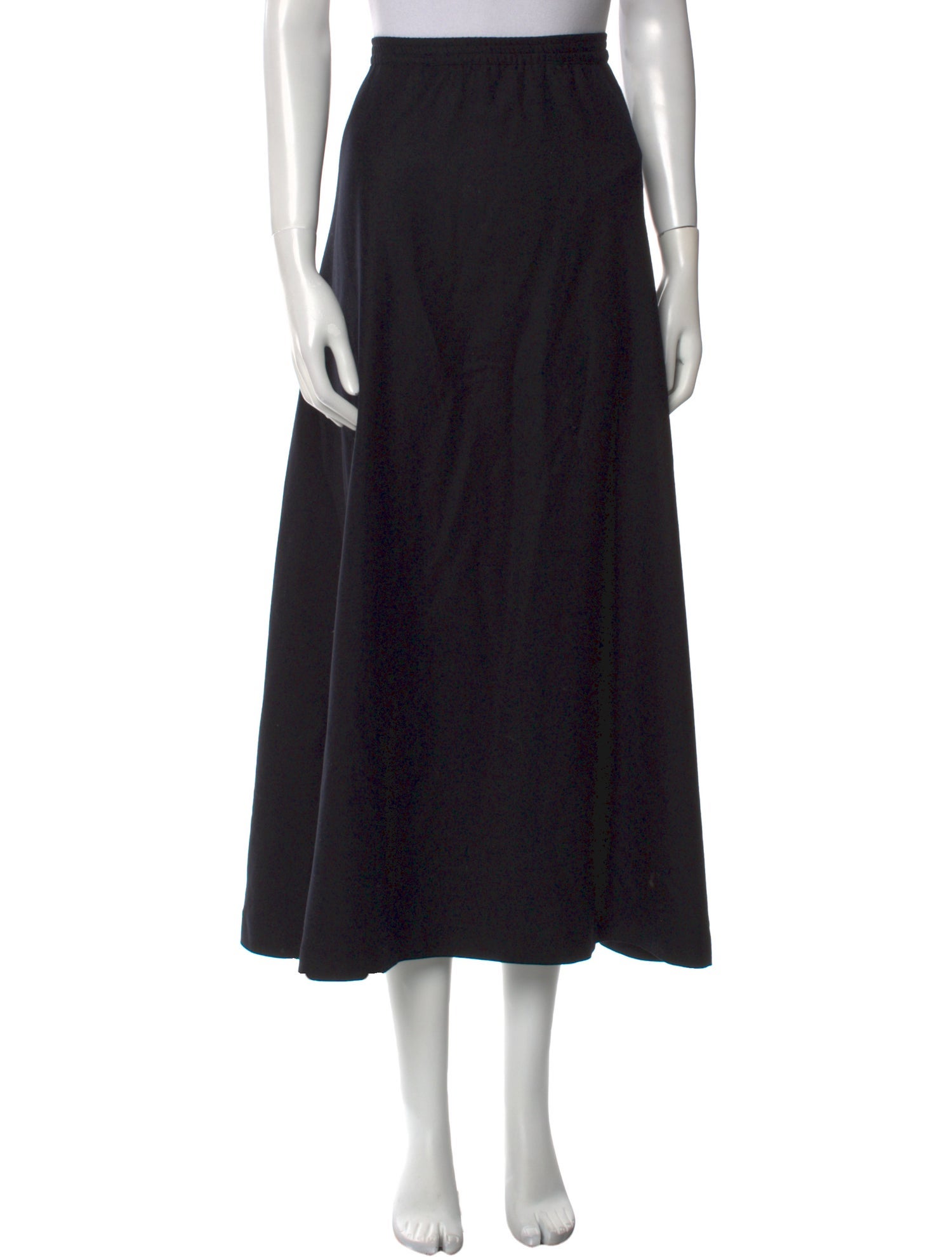 Eskandar Wool Midi Length Skirt