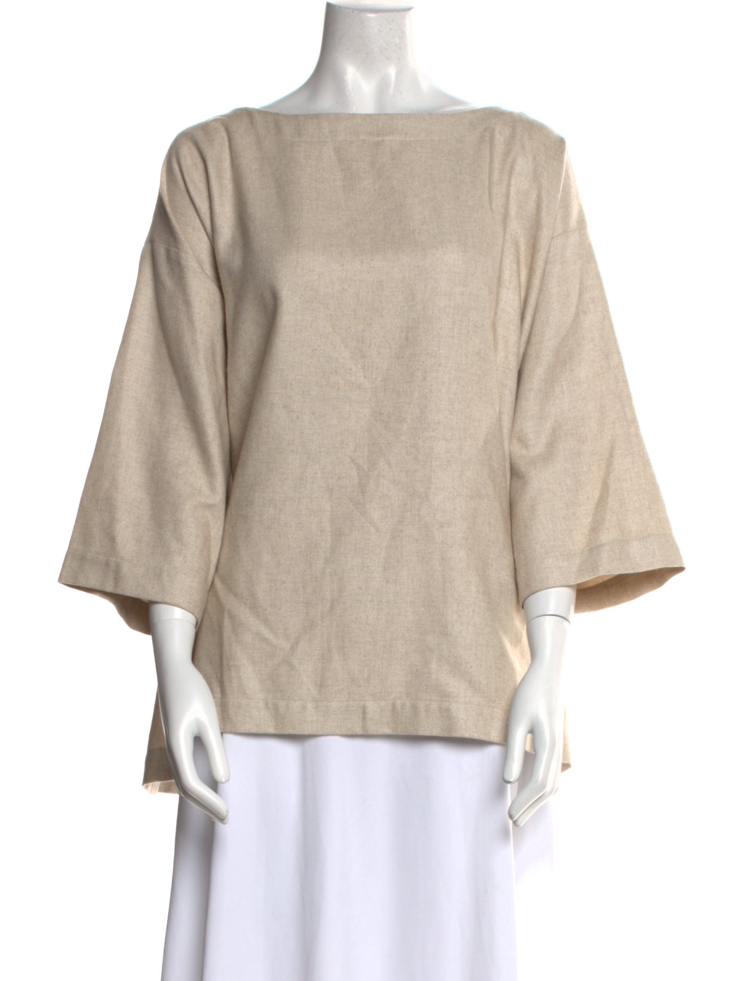 Eskandar Bateau Neckline Three-Quarter Sleeve Sweatshirt