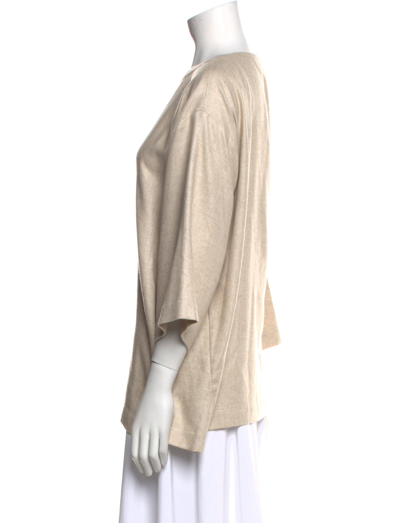 Eskandar Bateau Neckline Three-Quarter Sleeve Sweatshirt