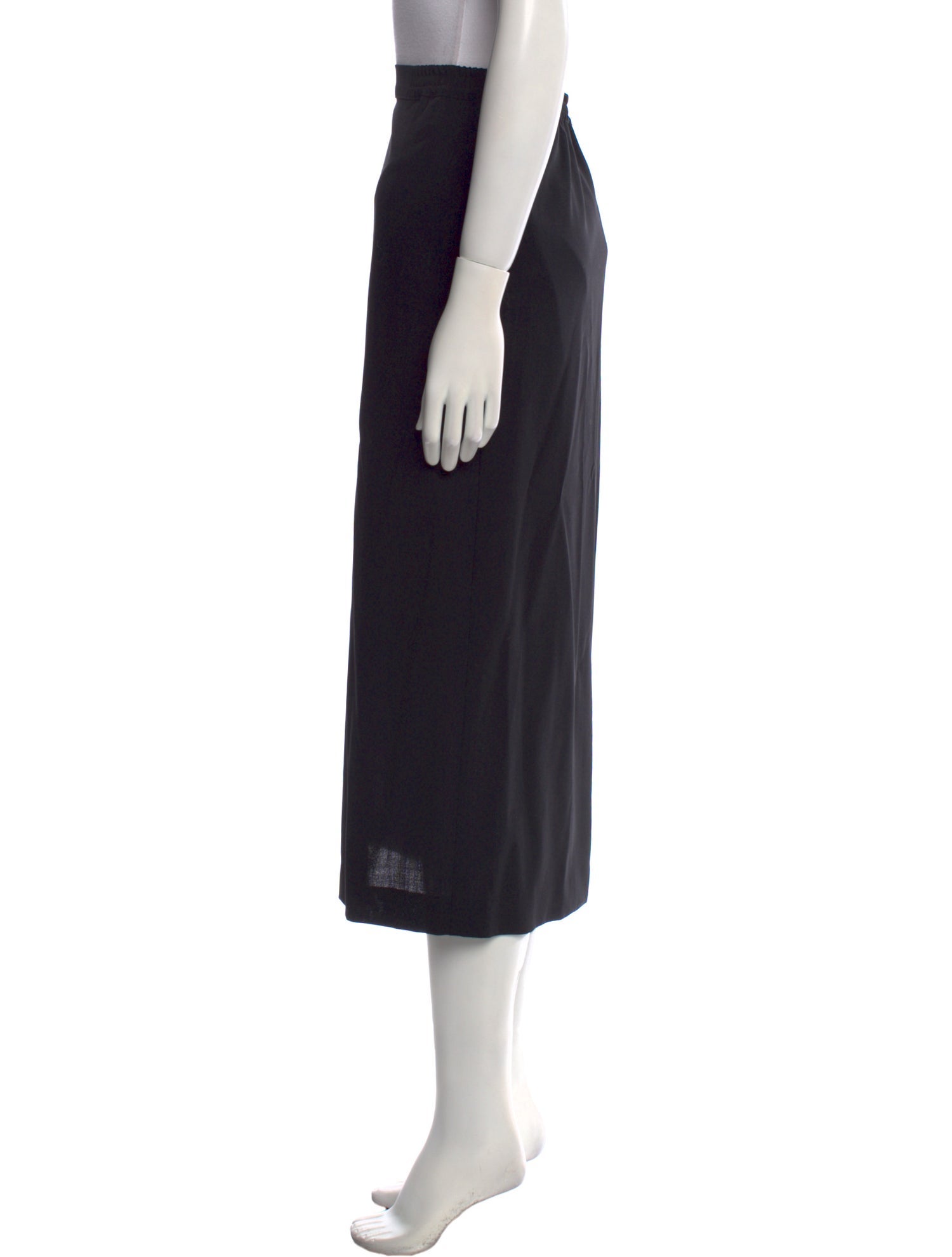 Eskandar Wool Midi Length Skirt